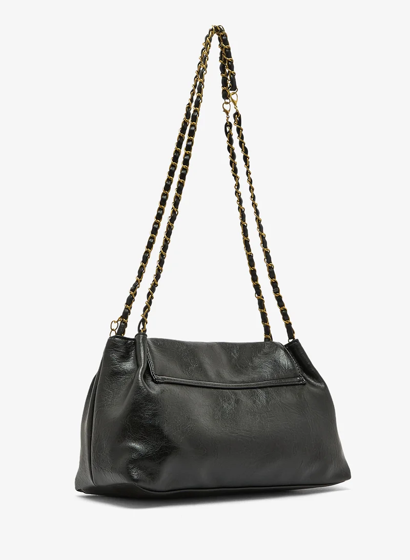 ايلا حقيبة يد جلدية بسلسلة ذهبية